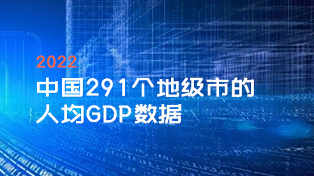 中国291个地级市的人均GDP数据（2022年）